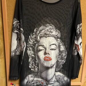 Marilyn Monroe sheer tunic top